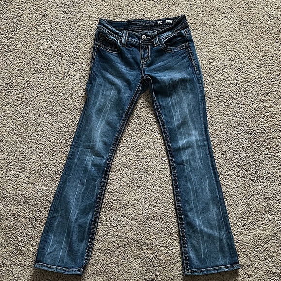 Miss Me Sexy Signature Slim Boot Blue Denim Jeans Pants **Size 26** 🔥🔥 - Picture 3 of 8